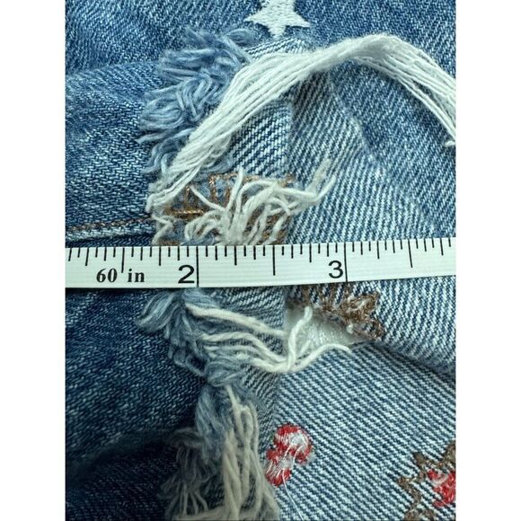American Eagle 90s Boyfriend Short Embroidered Denim Shorts Size 000 - Picture 7 of 7